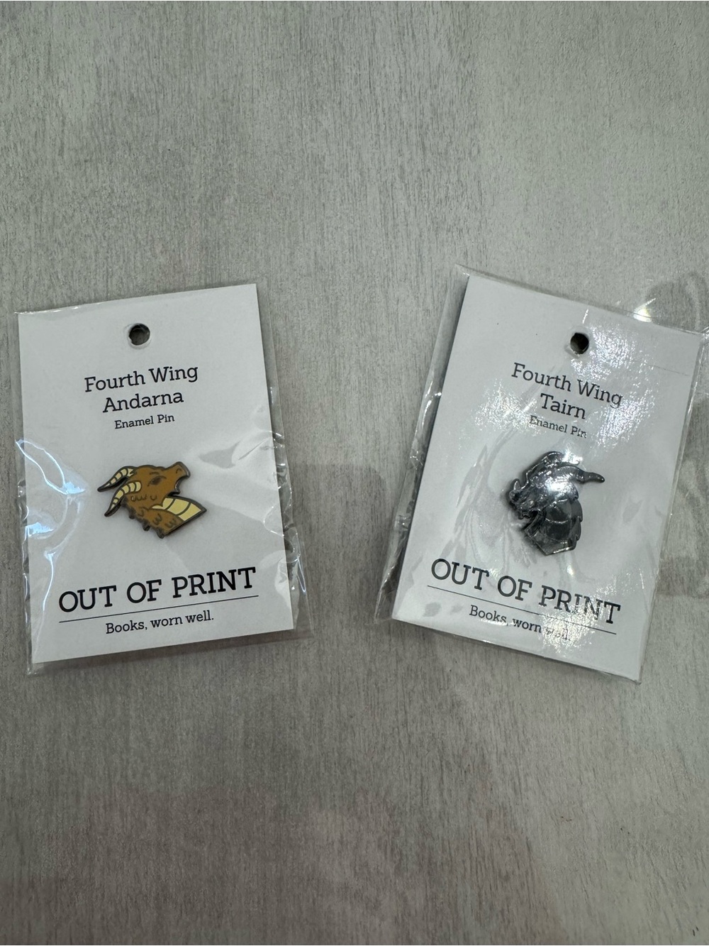 NWT Out of Print Fourth Wing Tairn and Andarna Enamel Pins